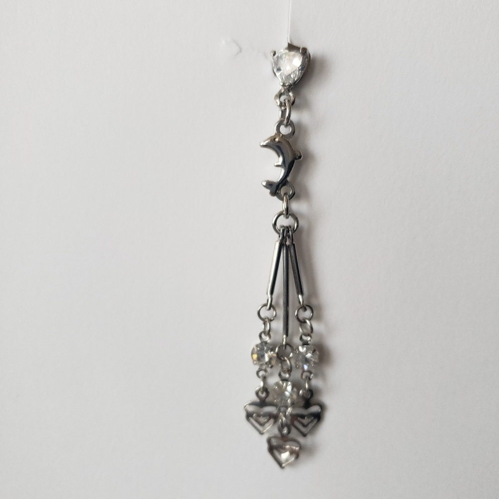 🆕️ Dolphin & Hearts Dangling Belly Ring